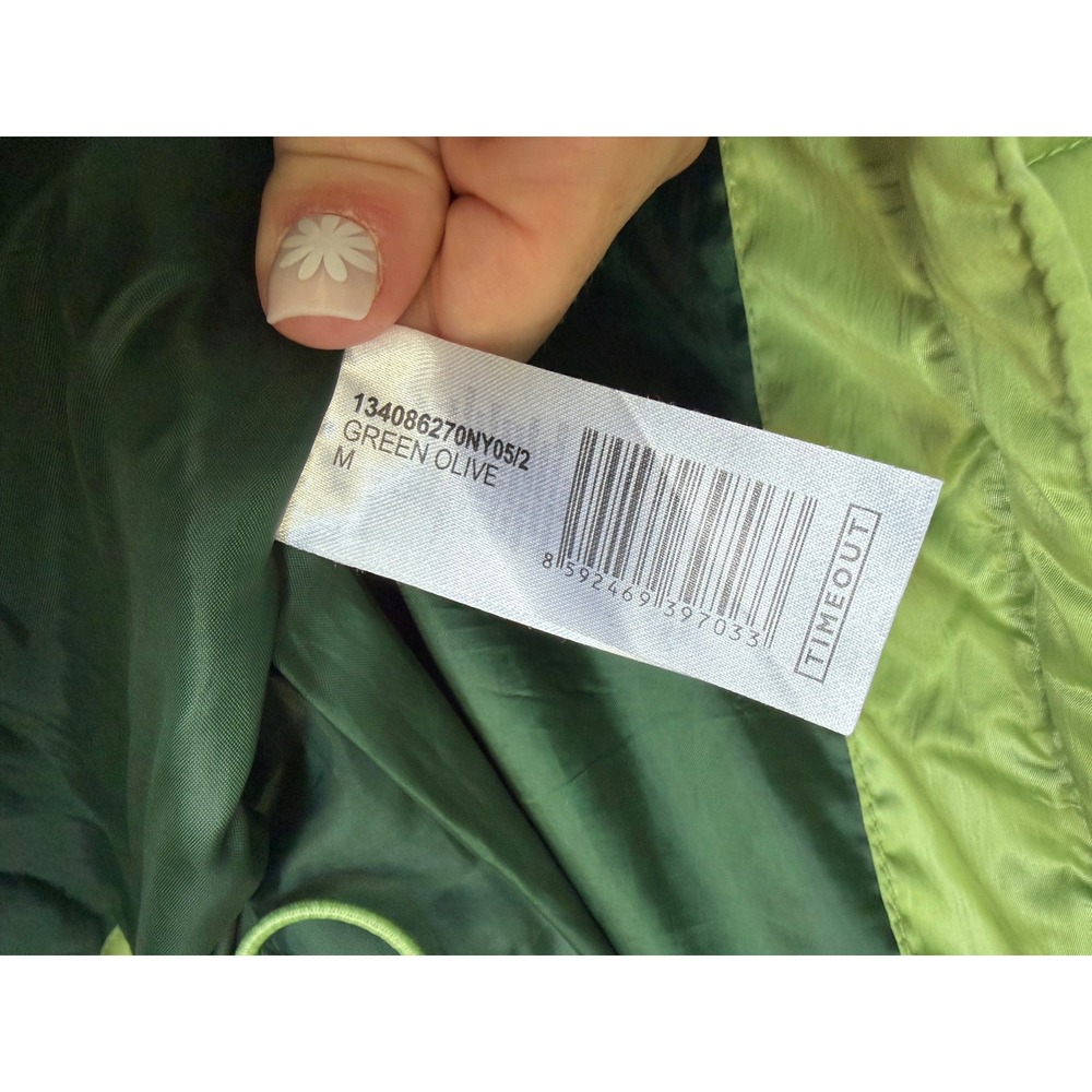 Timeout California Women Olive Green Puffer Vest Hooded Zip Size M 134086270NY05 - Picture 5 of 7